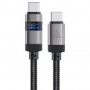 Кабель ACEFAST C15-03 USB-C to USB-C zinc alloy digital display braided charging data cable Black