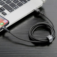 Кабель Baseus Cafule Cable USB For Lightning 2.4A 0.5m Gray+Black (Цвет Темно-серый) - фото № 6