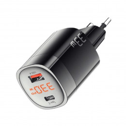 Мережевий зарядний пристрій Essager Lingyun 33W GaN Digital Display Travel Charger A+C EU  black (ECTCA-LYB01-Z)