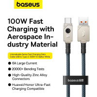 Кабель Baseus Unbreakable Series Fast Charging Data Cable USB to Type-C 100W 2m Stellar White (Цвет Stellar White) - фото № 4