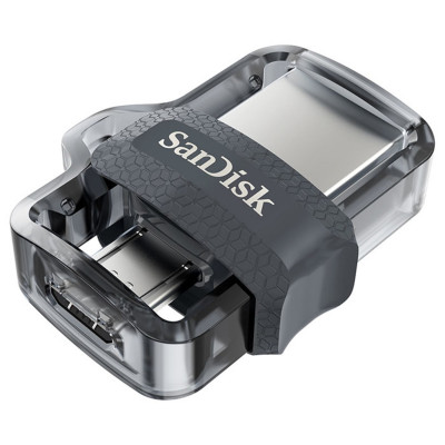 Flash SanDisk USB 3.0 Ultra Dual Drive OTG M3.0 128Gb (150Mb/s) Black - зображення 1