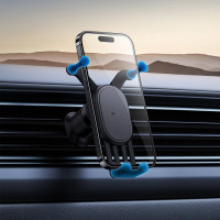 Автотримач для телефона Baseus Stable Gravitational Car Mount Air (Air Outlet Version) Black (Колір 7073) - фото № 7