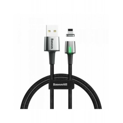 Кабель Baseus Zinc Magnetic Cable USB For iP 2.4A 1m Black - зображення 1