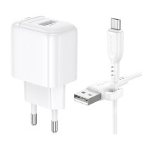 Мережевий зарядний пристрій BOROFONE BAS42A Potential single-port QC3.0 charger set(Micro)(EU) White (Колір 7068) - фото № 3
