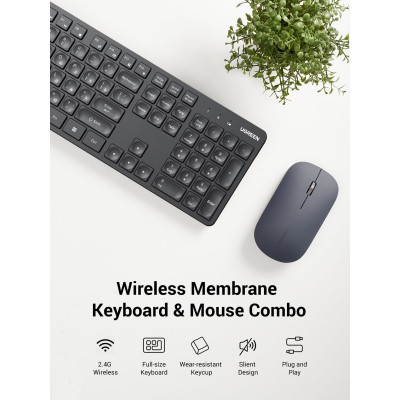 Комплект з  маніпулятора миші та клавіатури UGREEN Wireless Keyboard and Mouse Combo - зображення 6