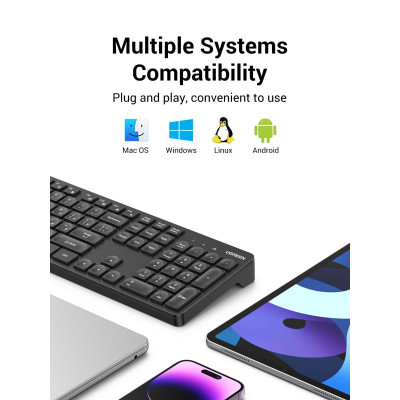 Комплект з  маніпулятора миші та клавіатури UGREEN Wireless Keyboard and Mouse Combo - зображення 7