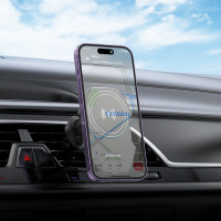 Автотримач для телефона з БЗП BOROFONE BH215 Adelante magnetic wireless fast charging car holder(air outlet) Black (Колір Черный) - фото № 8