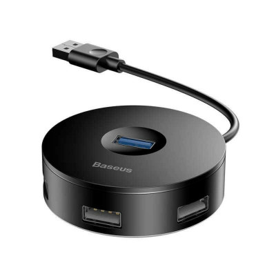 USB-Hub Baseus round box HUB adapter （USB3.0 to USB3.0*1+USB2.0*3）Black - изображение 2