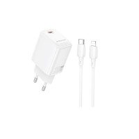 Мережевий зарядний пристрій BOROFONE BN26 Fuente single-port PD20W charger set (C to iP) (EU) White