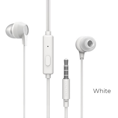 Навушники BOROFONE BM28 Tender sound universal earphones with mic White (BM28W) - изображение 1