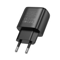 Мережевий зарядний пристрій HOCO C140A Smart single port QC3.0 charger(EU) Black (Колір 7073) - фото № 4