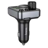 АЗП з FM-модулятором HOCO E86 Alegria 48W dual port PD30W+QC3.0 car BT FM transmitter Black (Колір 7073) - фото № 3