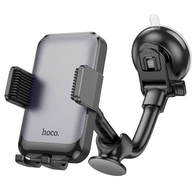 Тримач для мобільного HOCO H27 Rock push-type car holder(center console) Black gray - изображение 1