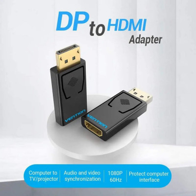 Адаптер Vention DP Male to HDMI Female Adapter Black (HBKB0) - зображення 4