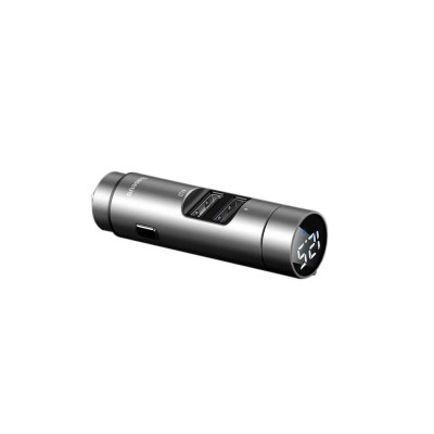 АЗП з FM-модулятором Baseus Energy Column Car Wireless MP3 Charger(PPS Quick Charger-English) Silver - изображение 1
