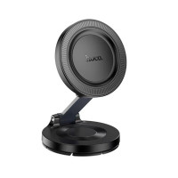 Автотримач для телефона HOCO H61 Show folding ring magnetic car holder (dashboard) Black Metal Gray (Колір Black Metal Gray) - фото № 3