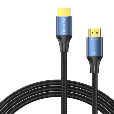 Кабель Vention Cotton Braided HDMI-A Male to Male HD v2.1 Cable 8K 2M Blue Aluminum Alloy Type (ALGLH) - зображення 6