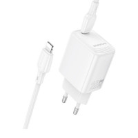 Мережевий зарядний пристрій BOROFONE BN26 Fuente single-port PD20W charger set (C to iP) (EU) White (Колір Білий) - фото № 3
