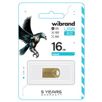 Флеш-накопичувач Wibrand USB 2.0 Hawk 16Gb Gold (Колір Золотистый) - фото № 2