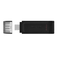 Флеш-накопичувач Kingston USB 3.2 DT 70 64GB Type-C (Цвет Черный) - фото № 2