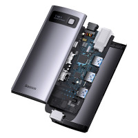 USB-Hub Baseus Metal Gleam Series 7-in-1 Multifunctional Type-C HUB Docking Station Gray （Type-C to HDMI*2+USB3.0*3+PD*1+RJ45*1） (Колір Gray) - фото № 7