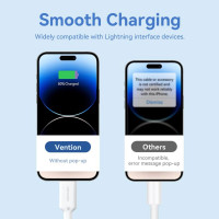 Кабель Vention USB 2.0 Type-A Male to Lightning Male 2.4A Cable 2M Black PVC Type (Колір Black) - фото № 4