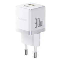 Мережевий зарядний пристрій Baseus Palm Fast Charger C+U 30W EU Moon White