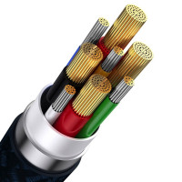 Кабель Baseus Flash Series Ⅱ Two-for-three Charging Cable U+C to M+L+C 100W 1.2m Blue (Цвет Синий) - фото № 7