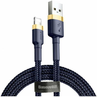 Кабель Baseus cafule Cable USB For iP 2.4A 1m Gold+Blue - зображення 2