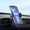 Тримач для мобiльного з БЗП HOCO HW1 Pro wireless fast charge car holder(air outlet) Black (7073)- № 8