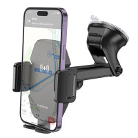 Автотримач для телефона з БЗП BOROFONE BH214 Adelante wireless fast charging car holder(center console) Black (Цвет Черный) - фото № 6
