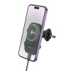 Автотримач для телефона з БЗП BOROFONE BH215 Adelante magnetic wireless fast charging car holder(air outlet) Black (Черный)- № 5
