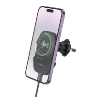 Автотримач для телефона з БЗП BOROFONE BH215 Adelante magnetic wireless fast charging car holder(air outlet) Black (Колір Черный) - фото № 5