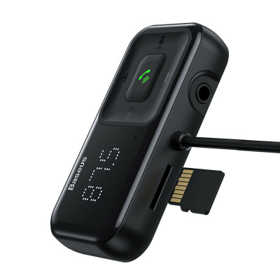 АЗП з FM-модулятором Baseus T typed S-16 wireless MP3 car charger（English) Black - зображення 2