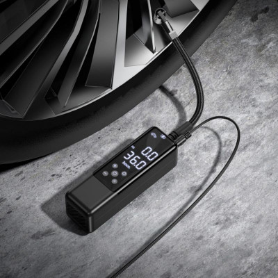 Автомобільний насос HOCO ZP5 May smart air pump Black - зображення 8