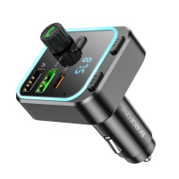АЗП з FM-модулятором BOROFONE BC53 Highway PD20W+QC3.0 car BT FM transmitter 18W Black (Колір Черный) - фото № 6