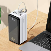 Зовнішній акумулятор REMAX Chinen Series 22.5W  PD+QC  Multi-compatible Fast Charging Power Bank with LED Light  80000mAh RPP-291 White (Цвет White) - фото № 3