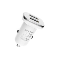 Автомобільний зарядний пристрій BOROFONE BZ12 double port in-car charger (Цвет Білий) - фото № 2