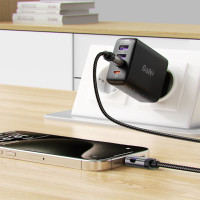 Кабель ACEFAST C15-03 USB-C to USB-C zinc alloy digital display braided charging data cable Black (Колір 7073) - фото № 7