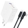 Мережевий зарядний пристрий ACEFAST A37 PD100W GaN (3*CUSB-C+USB-A) комплект зарядного устройства Белый (AFA37W)