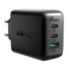 Мережевий зарядний пристрій ACEFAST A13 PD65W(USB-C+USB-C+USB-A) Комплект зарядного устройства на 3 порта Черный (AFA13B)