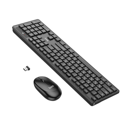 Клавіатура+миша HOCO GM17 Wireless business keyboard and mouse set(English Version) Black - изображение 3