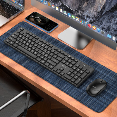 Клавіатура+миша HOCO GM17 Wireless business keyboard and mouse set(English Version) Black - зображення 8