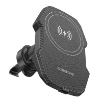 Автотримач для телефона з БЗП BOROFONE BH215 Adelante magnetic wireless fast charging car holder(air outlet) Black (Колір Черный) - фото № 2