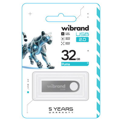 Flash Wibrand USB 2.0 Puma 32Gb Silver - зображення 2