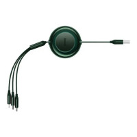 Кабель Baseus Bright Mirror 2 Series Retractable 3-in-1 Fast Charging  Data Cable USB to M+L+C 3.5A 1.1m Green (Цвет Зелёный) - фото № 3
