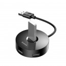 USB-хаб Baseus round box HUB adapter （USB3.0 to USB3.0*1+USB2.0*3）Black
