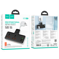 Мережевий подовжувач HOCO  AC12A Reise 2-position expansion socket(PD30W/1C3A) Black (Цвет Черный) - фото № 5
