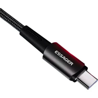 Кабель ESSAGER Sunset Type-C 6A USB charging and data Fully compatible cable 2m Black - зображення 3
