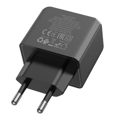Мережевий зарядний пристрій HOCO CS14A Ocean PD20W+QC3.0 charger Black - зображення 6